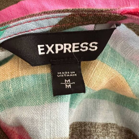 Express Bright Striped Knot Back Dress NWOT Medium - Picture 5 of 6